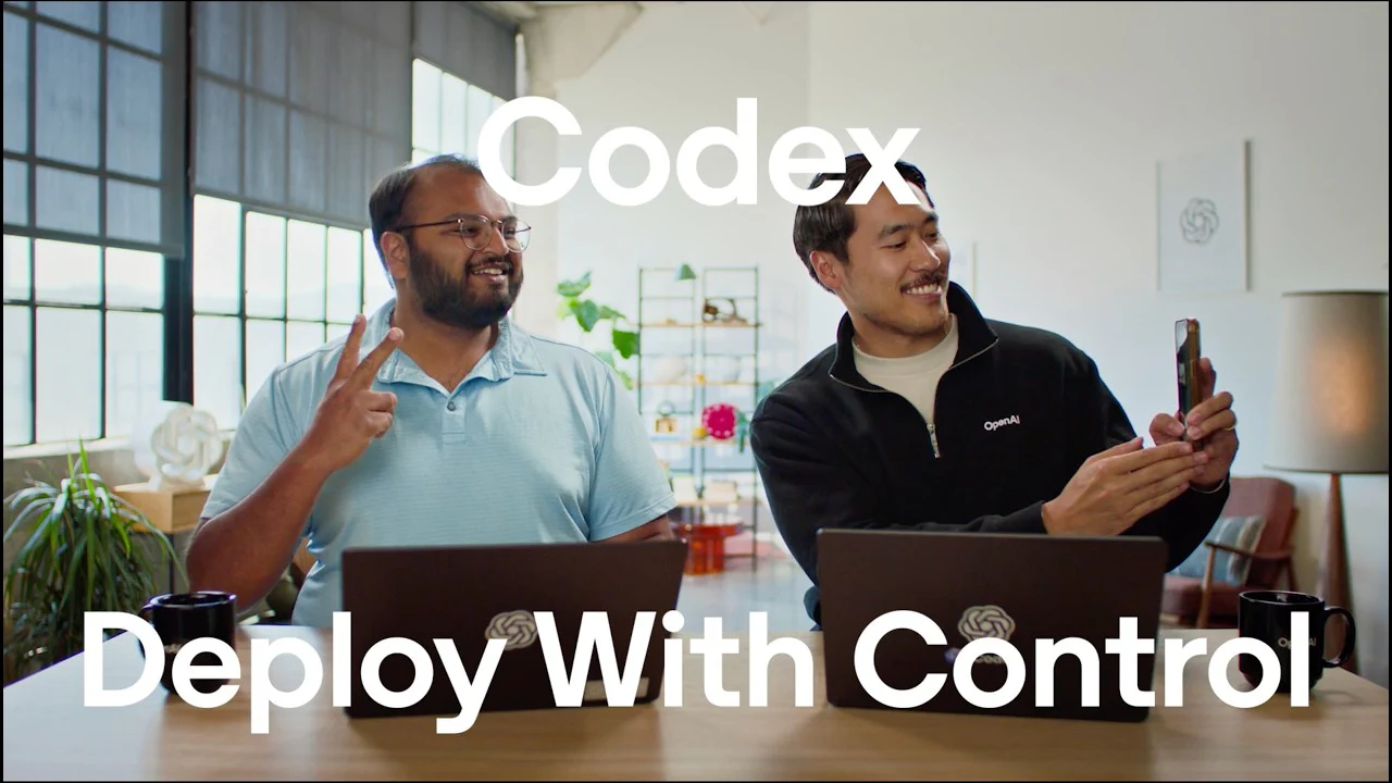 Two OpenAI team members in a Deploy Codex with Control video thumbnail.
